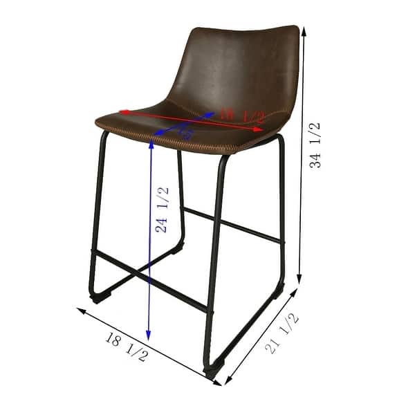 Carbon Loft Inyo Vintage PU Leather Counterheight Stools (Set of 2