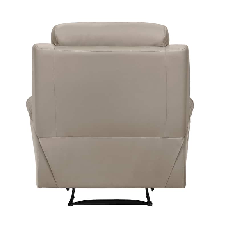 Hanna Manual Reclining Chair, Latte Brown Top Grain Leather Cushions