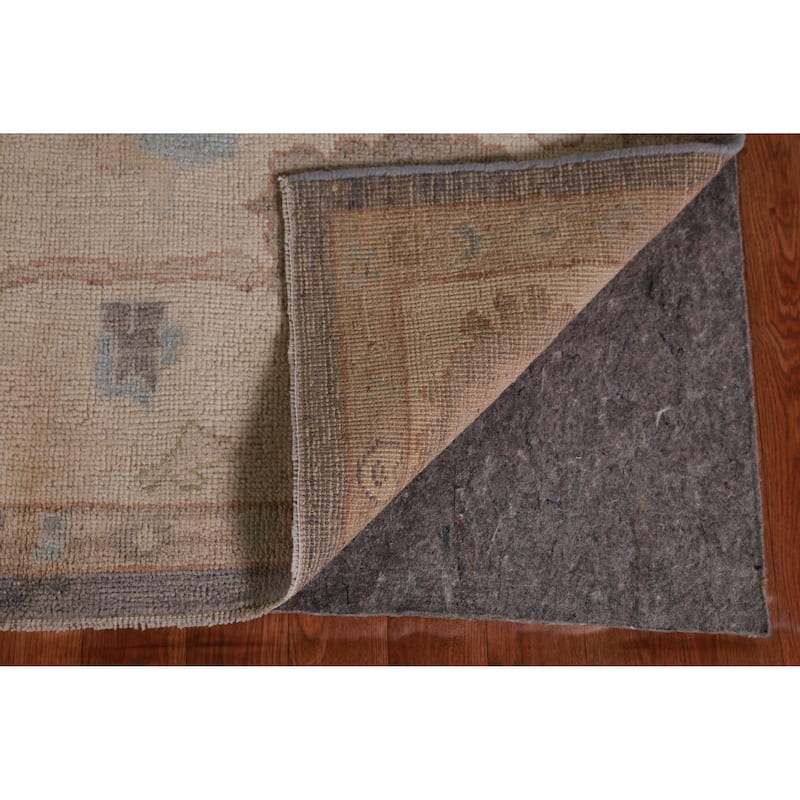 Hand Knotted Oriental 100% Wool Carpet Transitional All-Over Greys & Charcoal Oushak Area Rug - 9' 5'' X 8' 2''