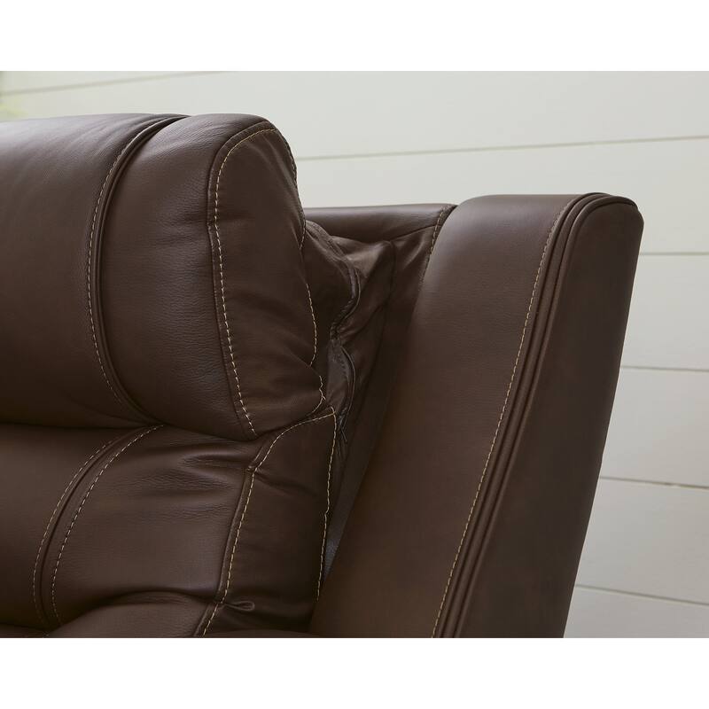 Signature Design by Ashley Guru Dark Brown Power Reclining Sofa with Audio Seating - 87" W x 41" D x 45" H