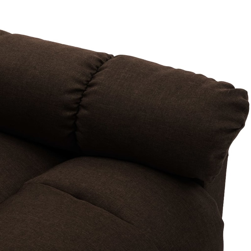 vidaXL Massage Recliner Dark Brown Fabric - 29.1" x 39" x 40.2"