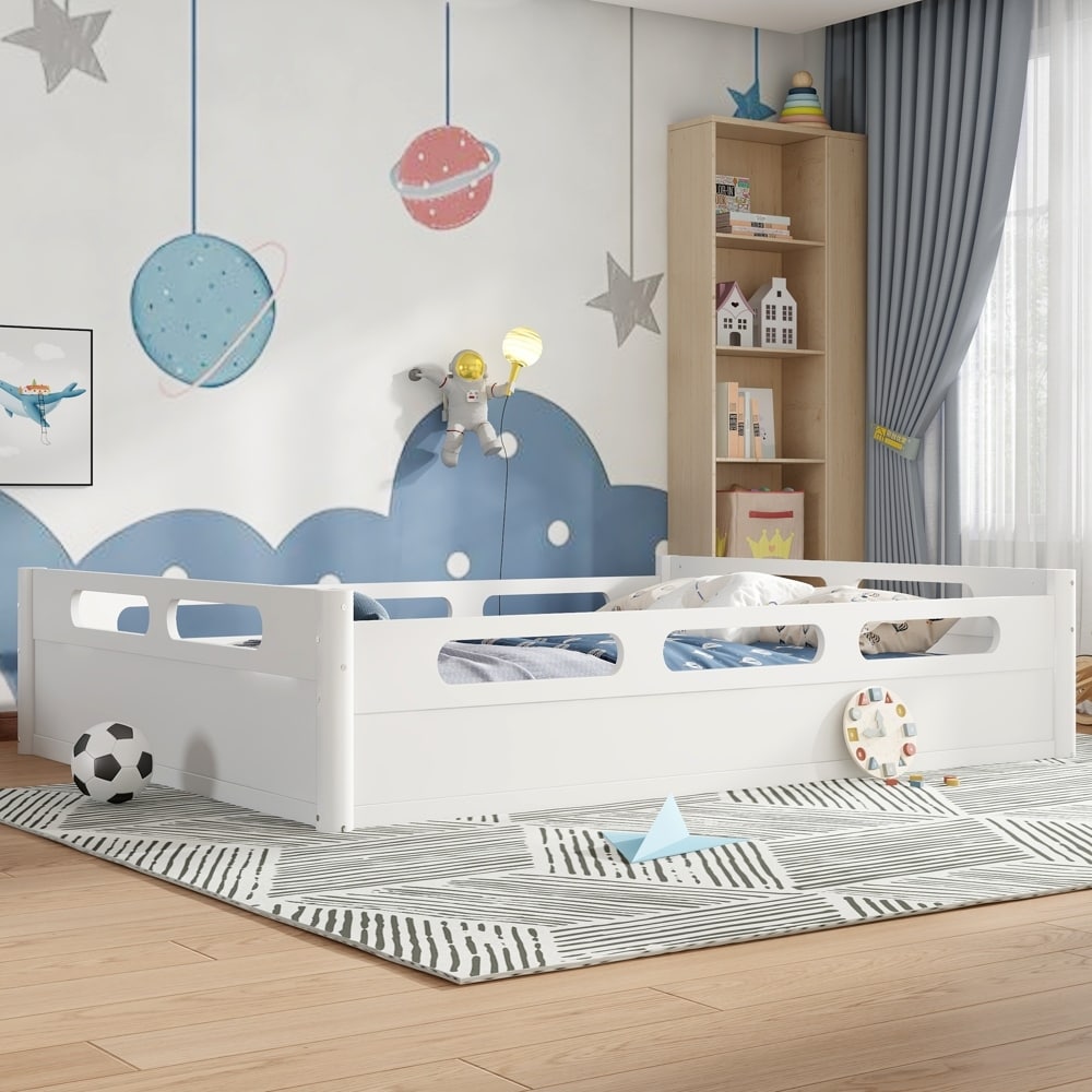 loor Platform Bed with Wood Slats Support