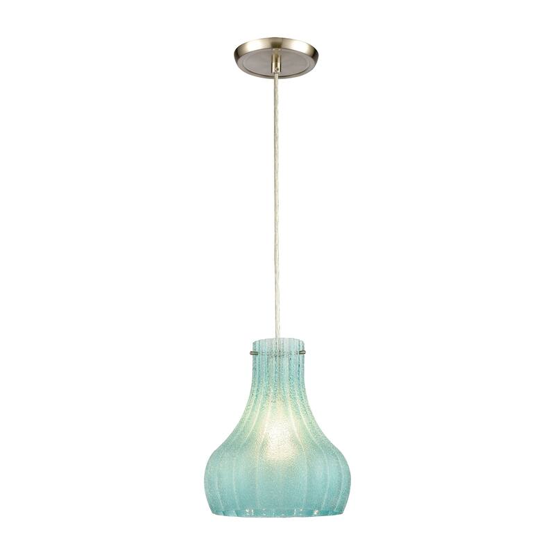 Elk Home Coastal Scallop Satin Nickel With Scavo Glass 1 Light Pendant