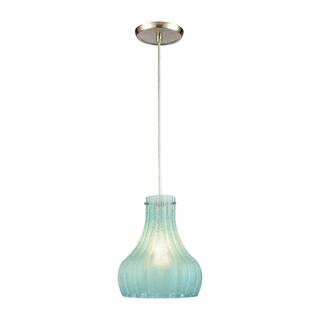 Elk Home Coastal Scallop Satin Nickel With Scavo Glass 1 Light Pendant