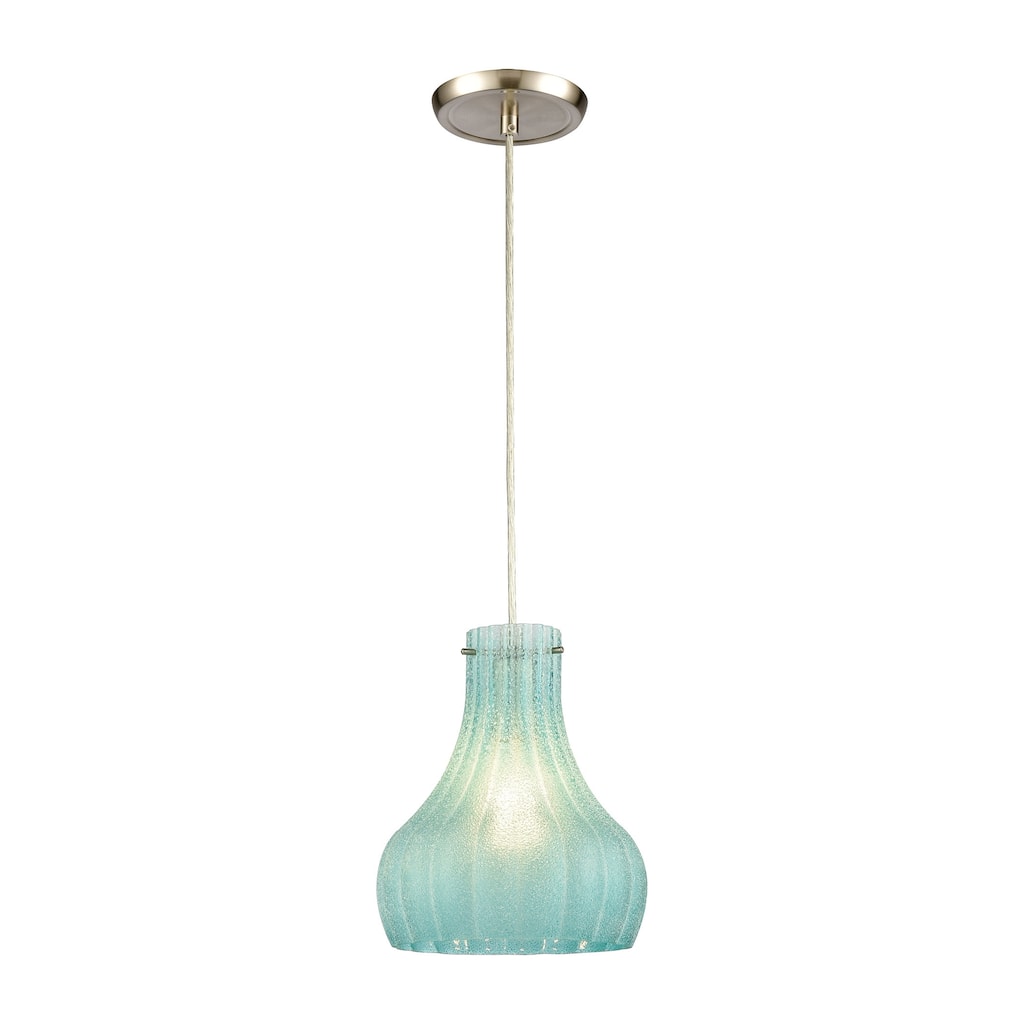 Elk Home Coastal Scallop Satin Nickel With Scavo Glass 1 Light Pendant