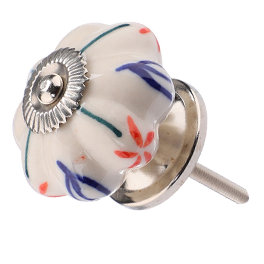 Blue white flower Ceramic Hand Made Door Knobs