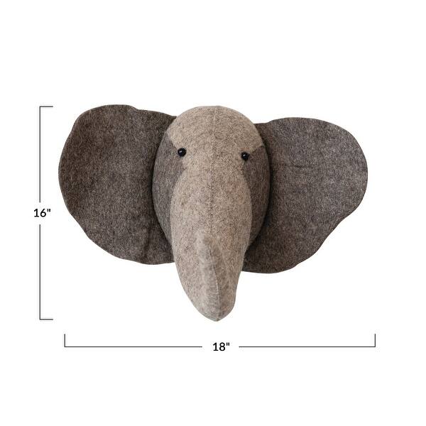 dimension image slide 6 of 7, Handmade Wool Felt Head Wall Hanging