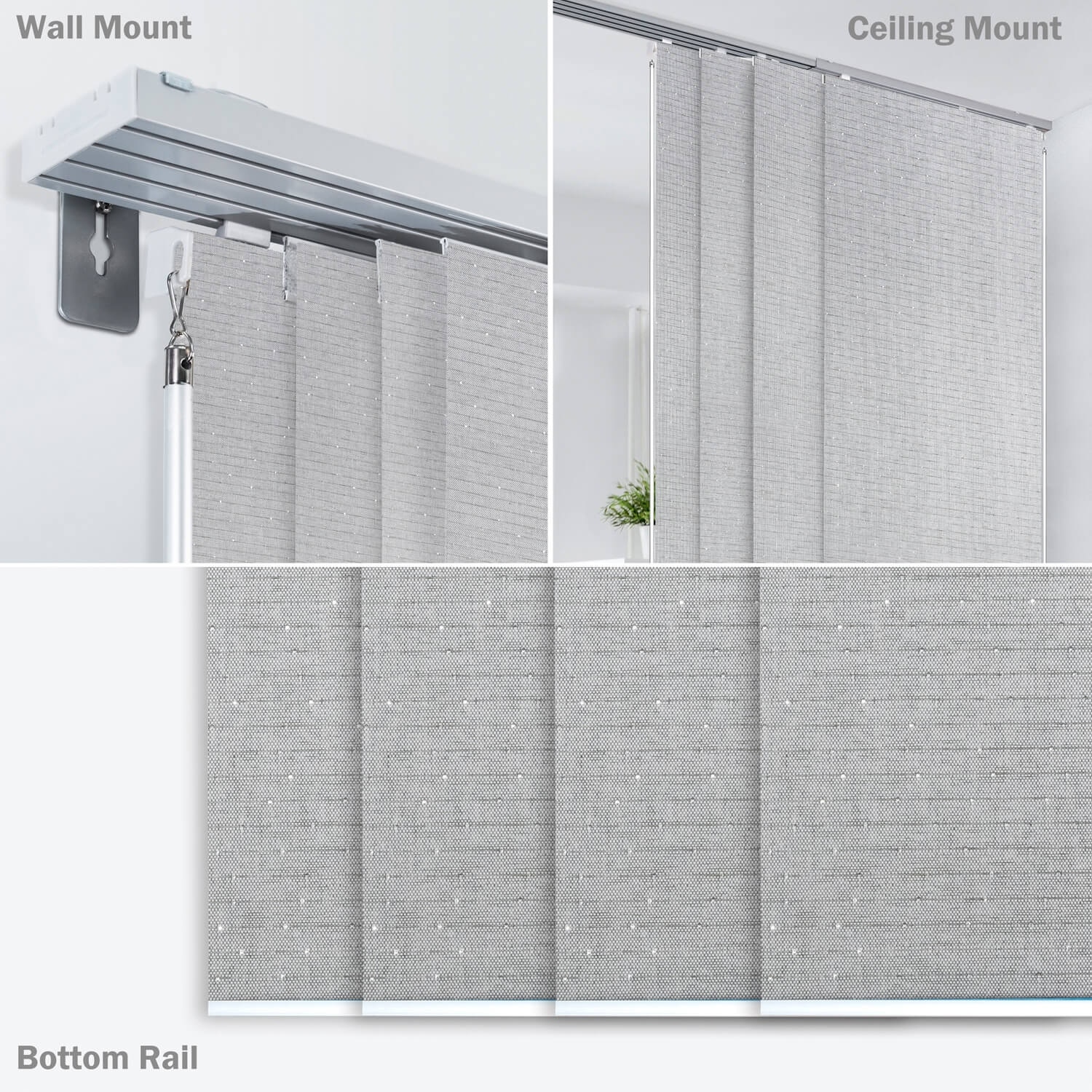GoDear Design Adjustable Sliding Panel Track Blinds, - Picture 10 of 20