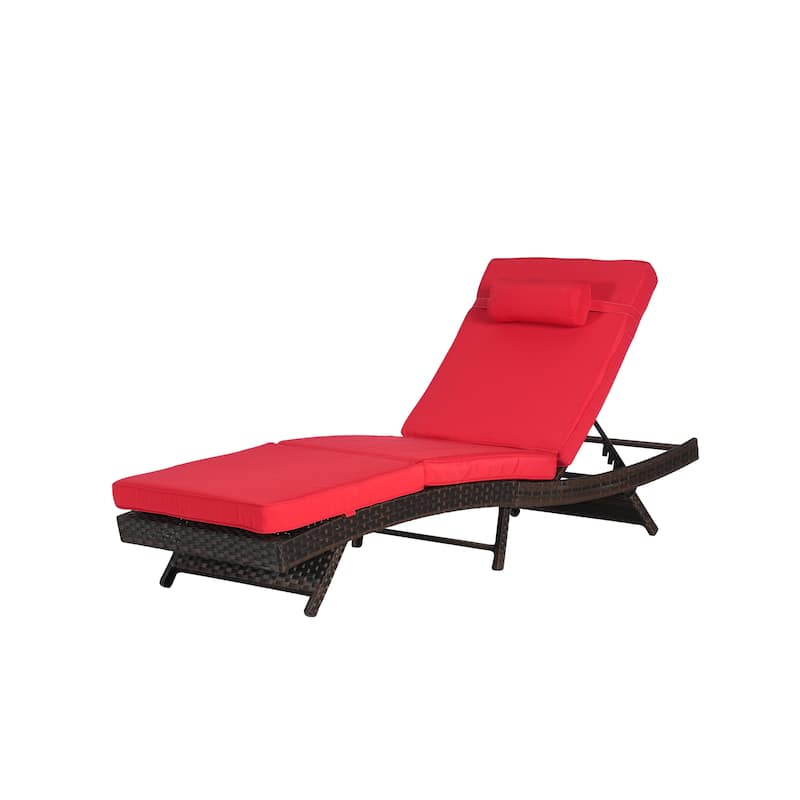 Outdoor Wicker Long Reclining Chair Set of 2
