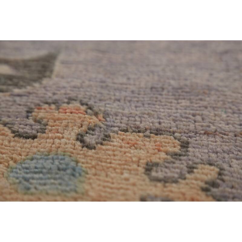 Hand Knotted Oriental 100% Wool Carpet Transitional All-Over Greys & Charcoal Oushak Area Rug - 10' 0'' X 8' 0''