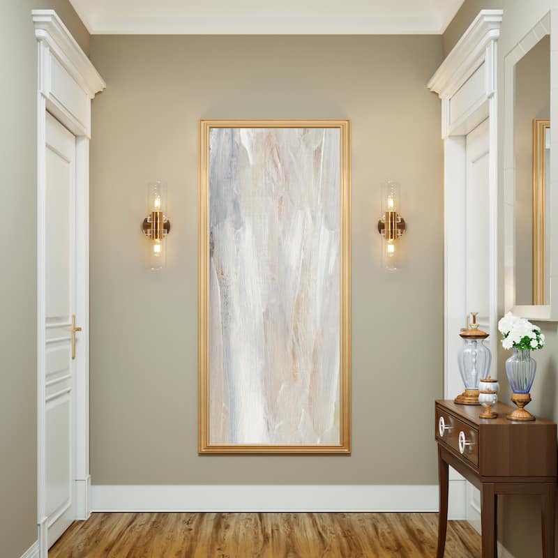 Modern Gold 2-Light Cylinder Wall Sconce Glass Bathroom Vanity Light - L 13.4'' x W 5.5''