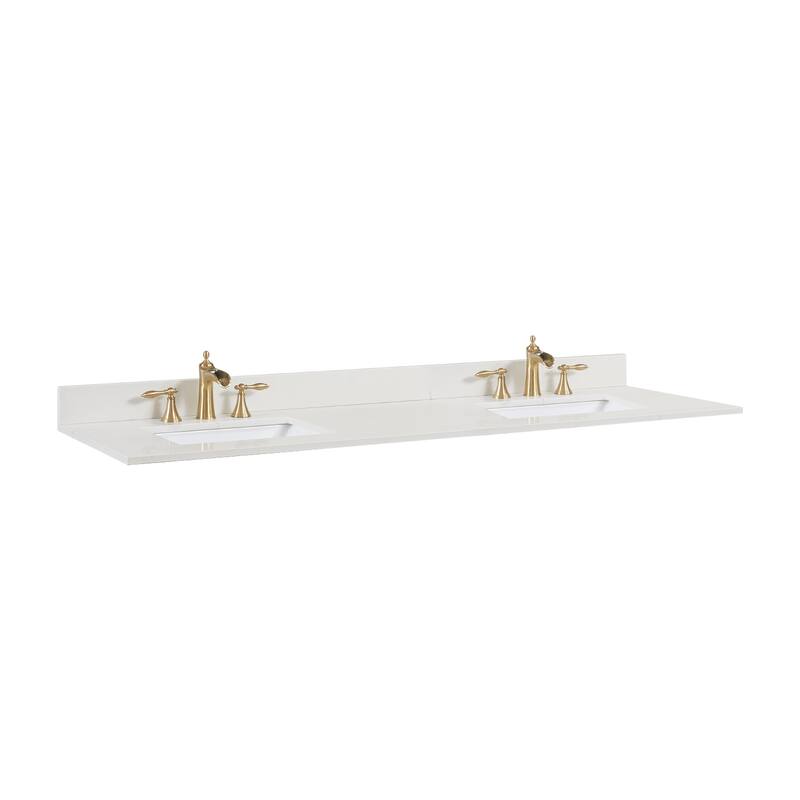 Altair Belluno 73 in. Engineered stone Vanity Top in Milano White with White Sink without Vanity