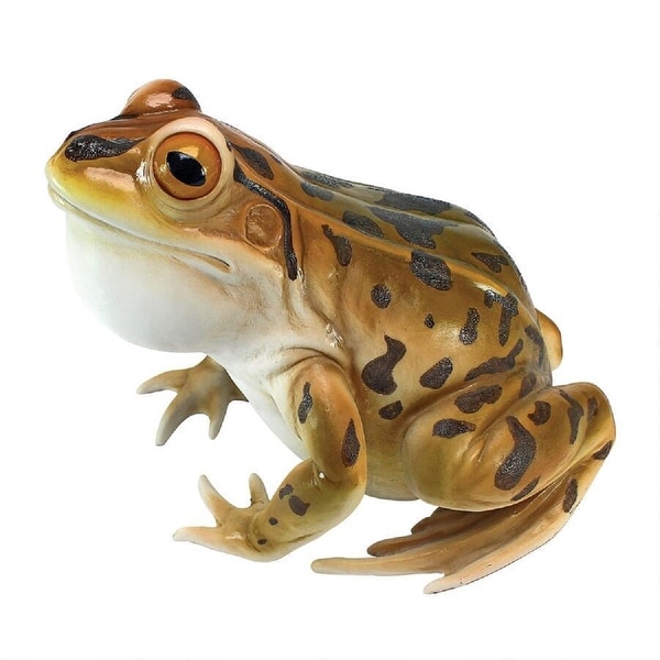 10.5" Realistic Leopard Frog Hand Painted Outdoor Garden Statue - N/A