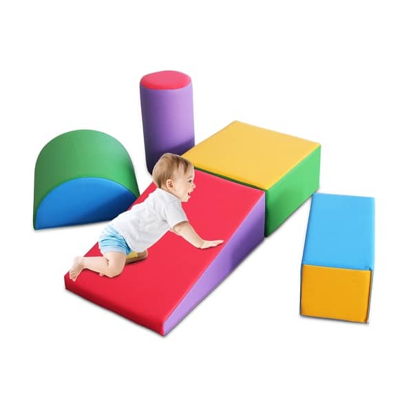 slide 2 of 8, Toddler Climbing Toys 1-3, Toddler Climbing Toys Indoor Play Set, Safe Soft Foam Climbing Blocks - 24.02 x 16.93 x 24.02 Inches