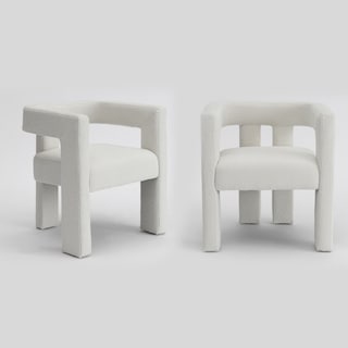 KINWELL 24" Wide Boucle Upholstered Armchair (Set of 2)