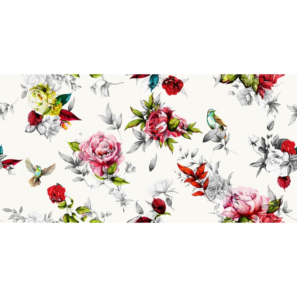 Fayaee Floral and Birds Removable Wallpaper - 10'ft H x 24''inch W