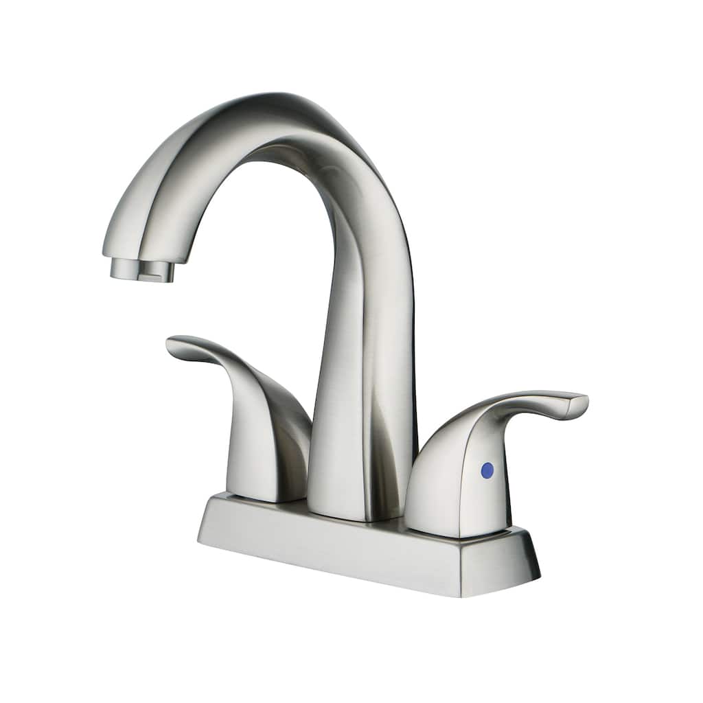 WOWOW 4 in. Centerset Double-Handle Bathroom Faucet with Pop Up Drain