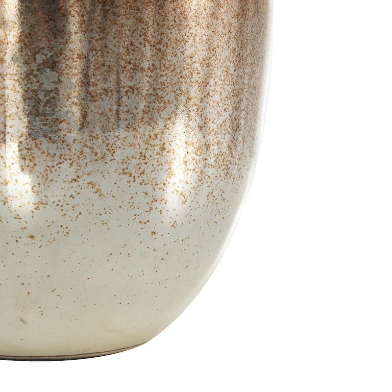Glass Speckled Ombre Living Room Decorative Jars with Textured Top Knob and Gold and Beige Accents - Copper - Roche River Decor
