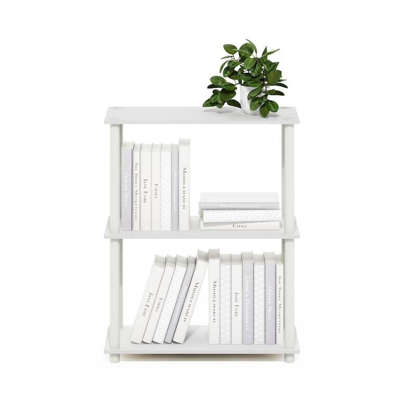 3 Tiers Wood Household Shelving Unit in White (23.6 in. W x 29.5 in. H x 11.6 in. D) - 23.6