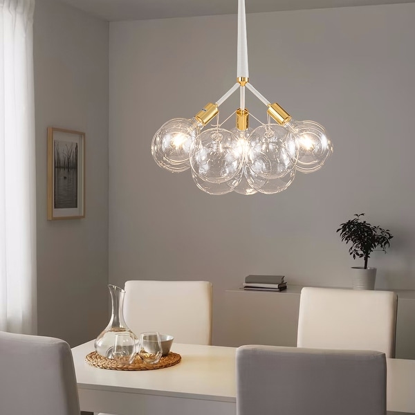 3-Light Modern Glam Sputnik Cluster Glass Globe Bubble Chandelier