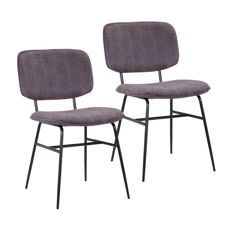 Porthos Home Efia Set of 2 Dining Chairs, Steel Frames, Armless - Dark Grey