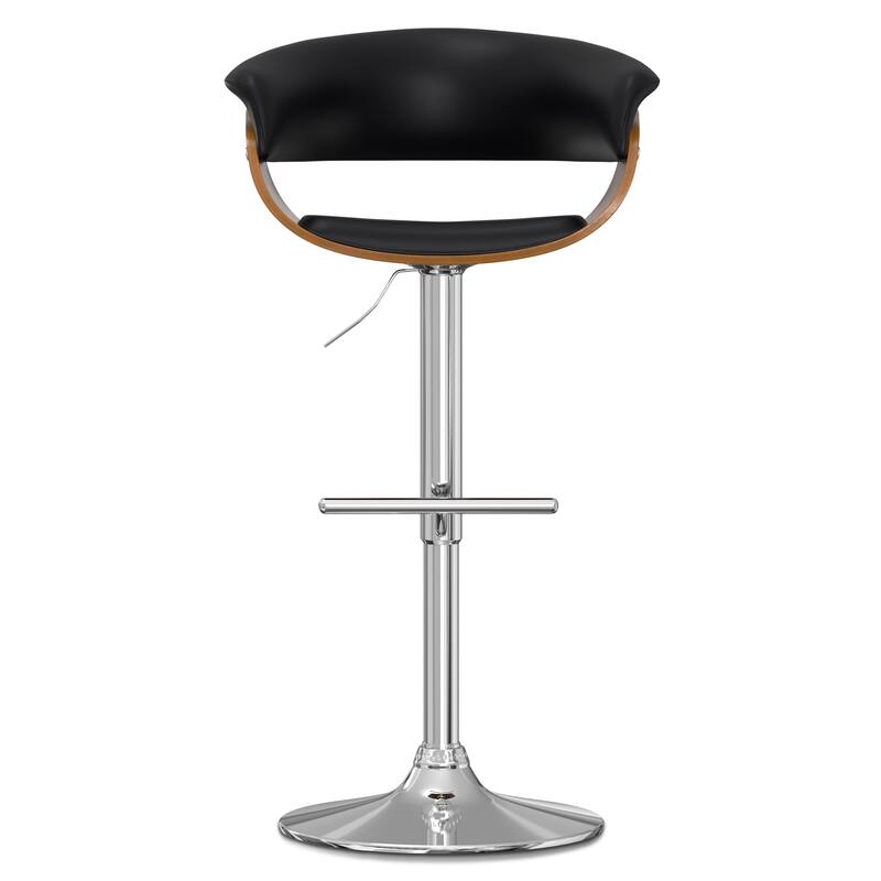 WYNDENHALL Caylor Mid Century Modern Adjustable Swivel Bar Stool - 18.5" D x 23.8" W x 35.75-44"H