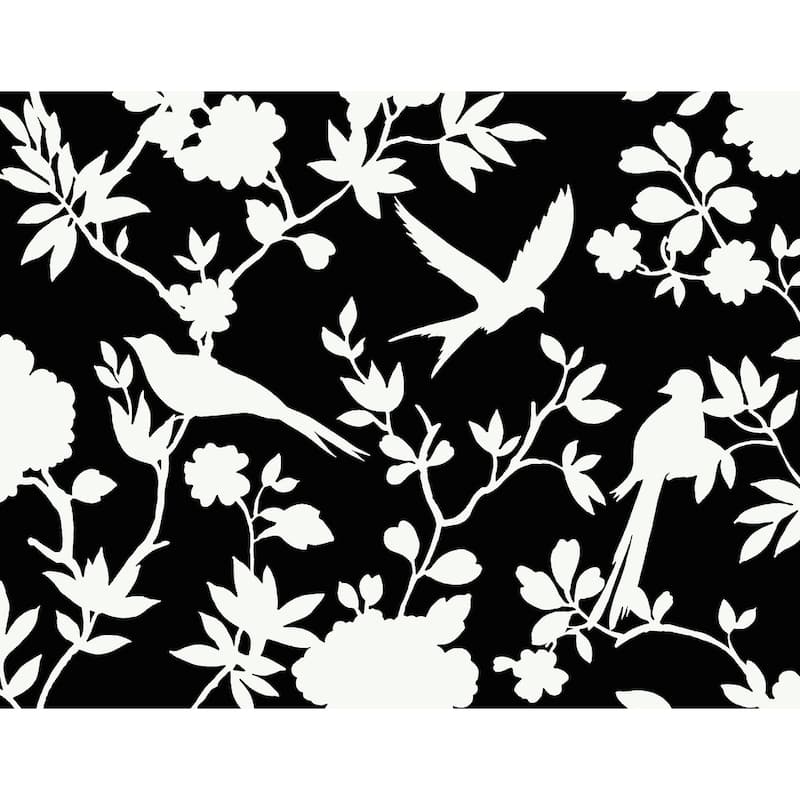 Lillian August Kauai Bird Toile Embossed Vinyl Unpasted Wallpaper - 27 in. W x 27 ft. L - Contrast