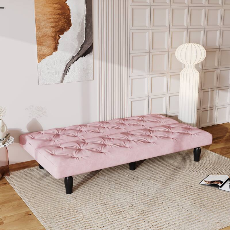 Sofa-to-Bed Evolution: 66" Black Velvet Sofa Bed Transforms Seamlessly, Ideal for Family Living Rooms,Apartments,and Bedrooms