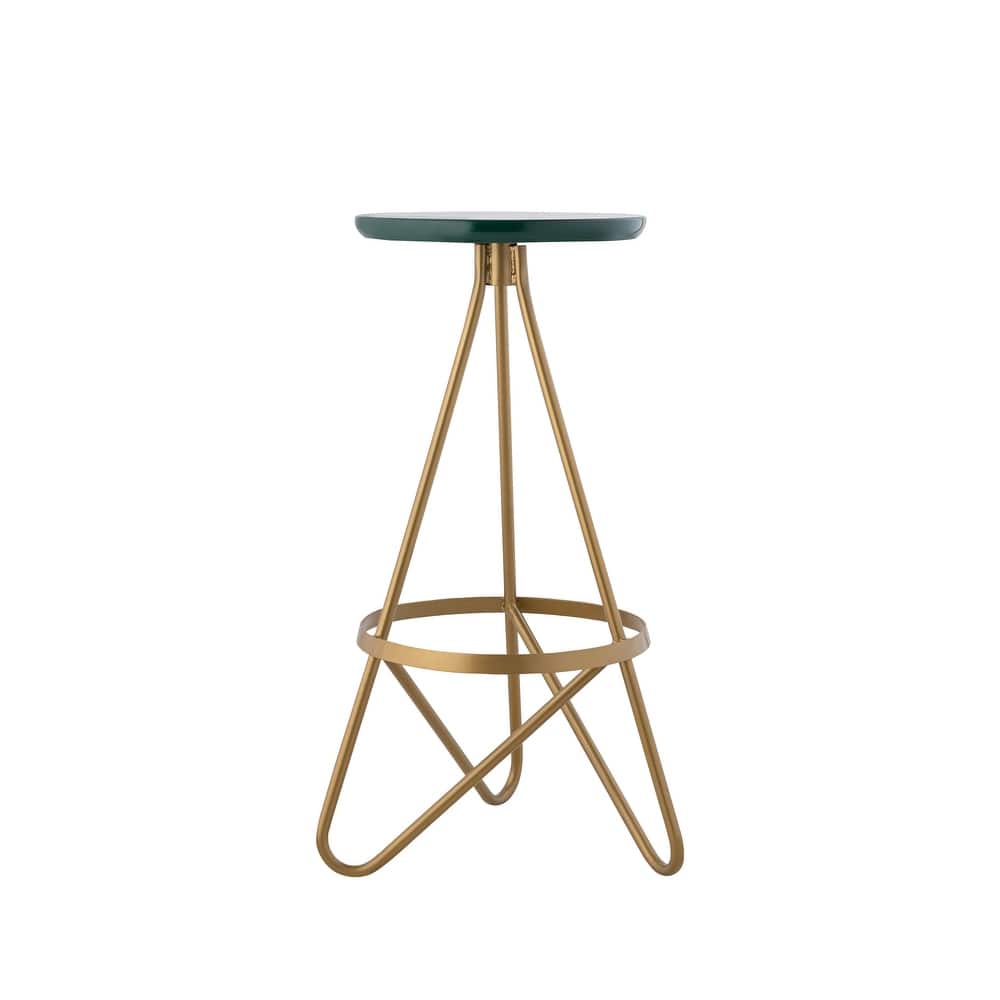 JONATHAN Y Hula 30" Modern Industrial Metal Backless Circular Bar Stool