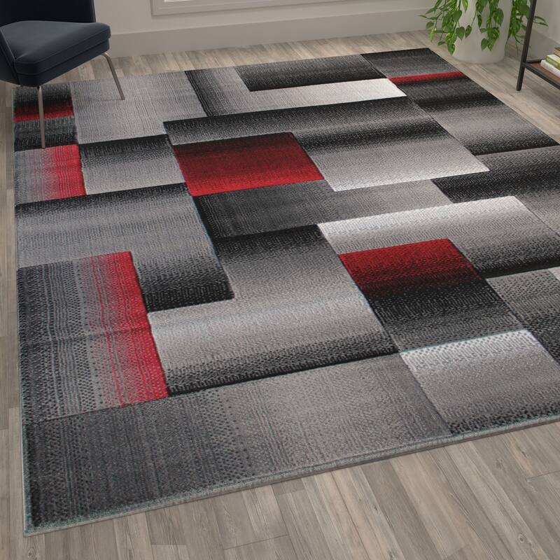 Modern Geometric Style Color Blocked Indoor Area Rug