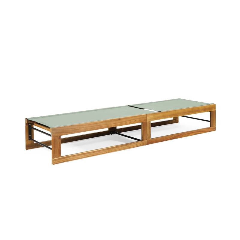 Emile Outdoor Mesh and Wood Chaise Lounge (Set of 2) by Christopher Knight Home