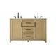 preview thumbnail 1 of 9, Elegant Lighting VF29554D Alina 54" Free Standing Double Basin Vanity Linen Oak - Oak Finish
