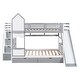 preview thumbnail 42 of 42, Castle Style Bunk Bed w/2 Drawers, 3 Shelves & Slide