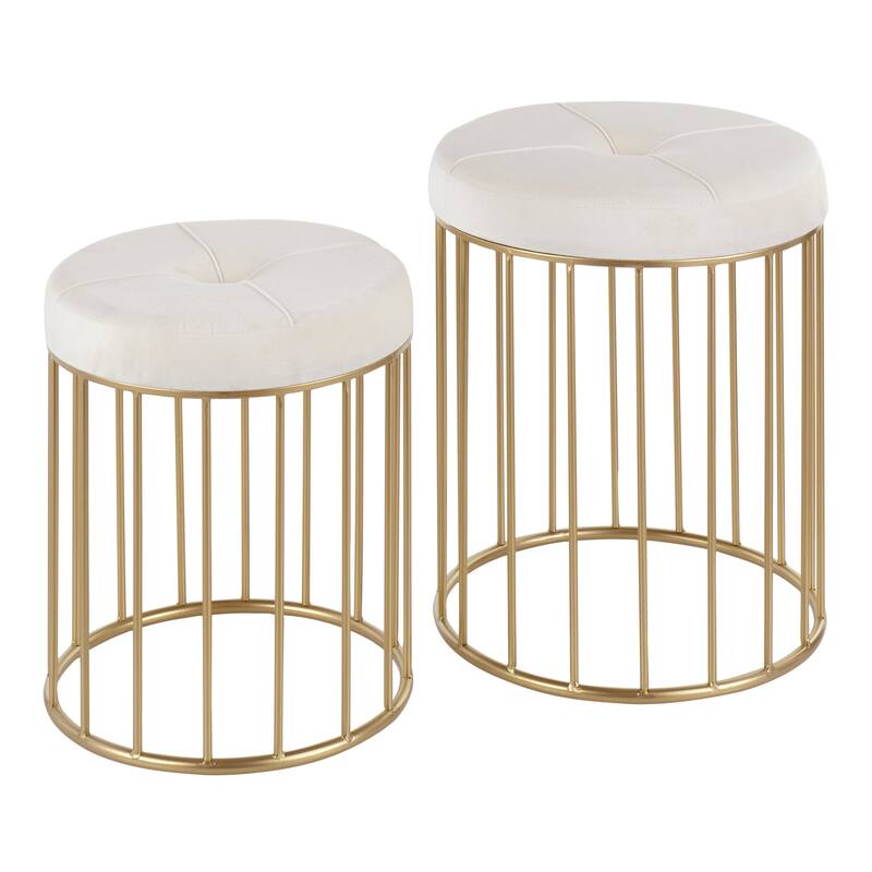 Canary Gold Nesting Ottomans