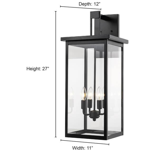 Millennium Lighting Barkeley 27" - 4 Light Outdoor Wall Sconce with Clear Glass Shades