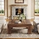 preview thumbnail 31 of 33, 39.4-Inch Square Coffee Table for Living Room, Farmhouse All Wooden Center Table