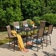 preview thumbnail 2 of 67, 7-Piece Patio Bar Stool Set Textilene Swivel Stools