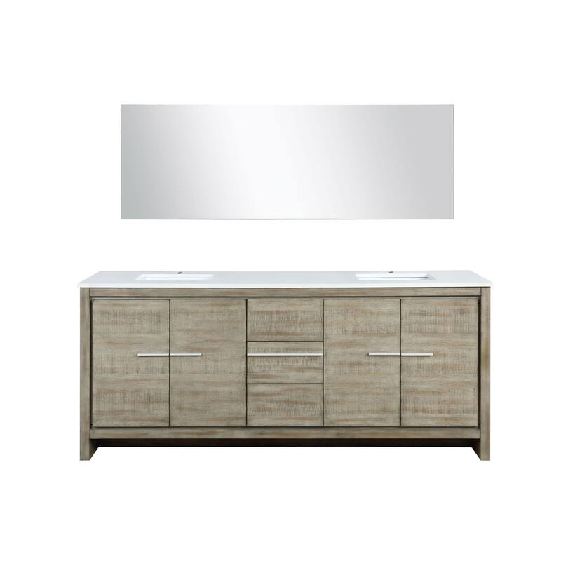Lafarre 24 in W x 20 in D Rustic Acacia Bath Vanity, Cultured Marble Top and 18 in Mirror