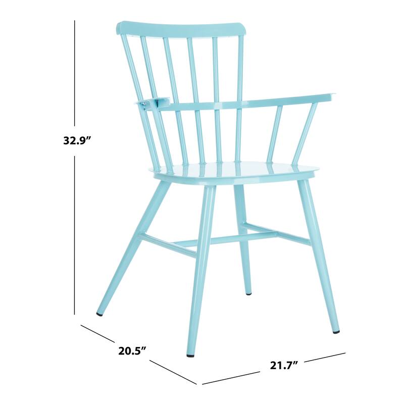 SAFAVIEH Outdoor Annalise Aluminum Arm Chair (Set of 2) - 22Wx21Dx33H