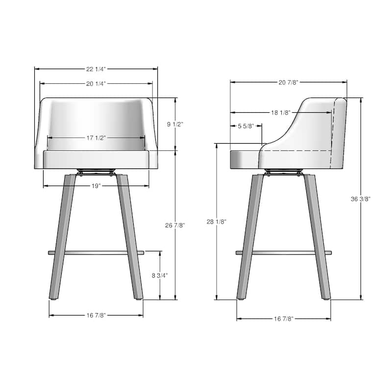 Amisco Ramon Swivel Counter and Bar Stool with Solid Wood Legs