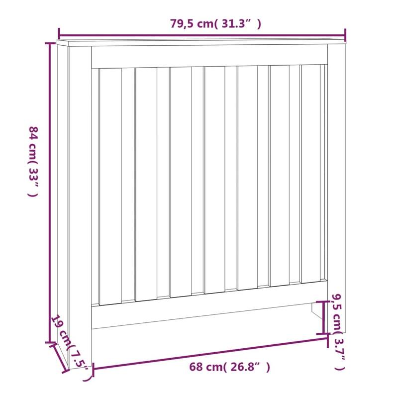 vidaXL Radiator Cover 31.3/42.7"x7.5"x33.1" Solid Wood Pine