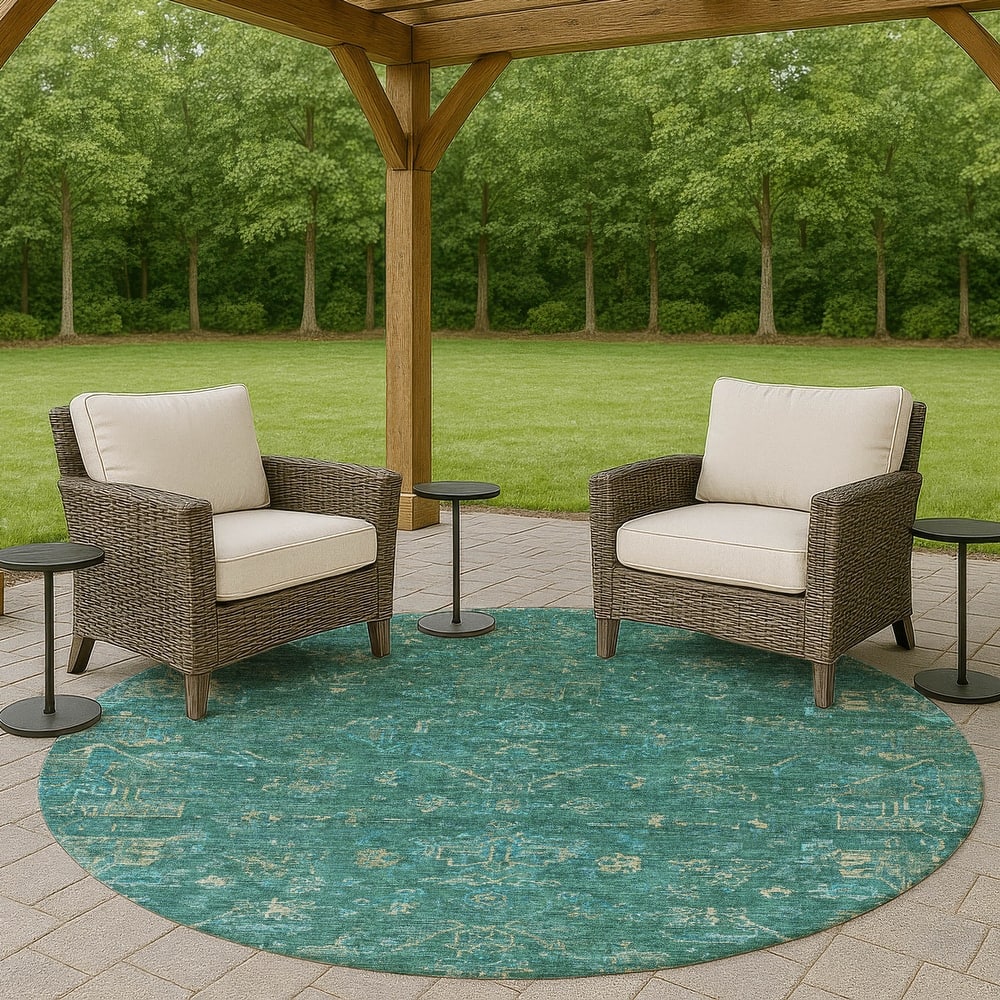 Machine Washable Indoor/ Outdoor Traditional Chelsea Chantille Rug