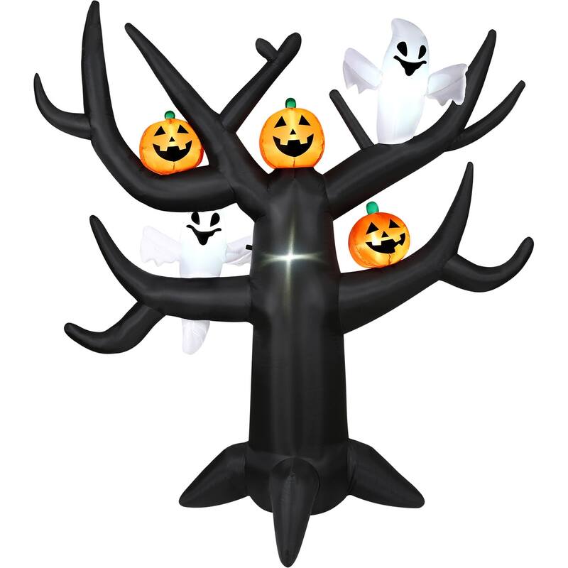 Haunted Hill Farm 8-Ft. Pre-Lit Inflatable Spooky Tree with Ghosts and Pumpkins