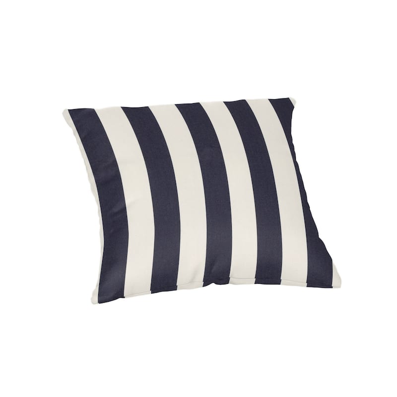 Sunbrella 20 inch Square Stripe Outdoor Throw Pillow - Maxim Navy