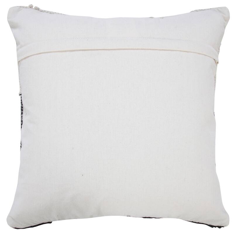 Handwoven Textured Geometric Square Throw Pillow - 18" - Black and White