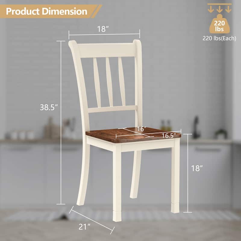 Gymax 4PCS Wooden Dining Side Chair High Back Armless Home Furniture - See Details