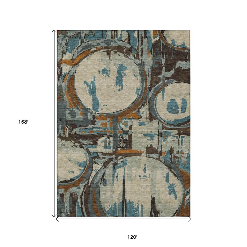 HomeRoots Geometric Transitional Rectangle Outdoor Rug