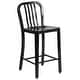preview thumbnail 13 of 116, 2 Pack 24'' High Metal Indoor-Outdoor Counter Height Stool w/ Vertical Slat Back