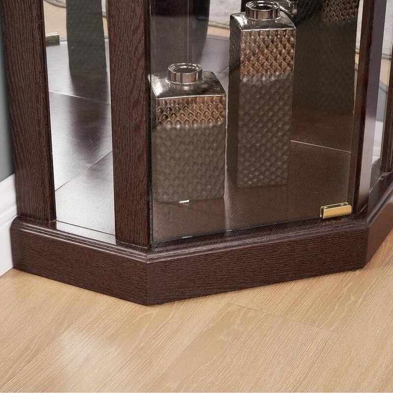 Roomfitters Glass Display Cabinet, Corner Display Case for Living Room, Antique Collection