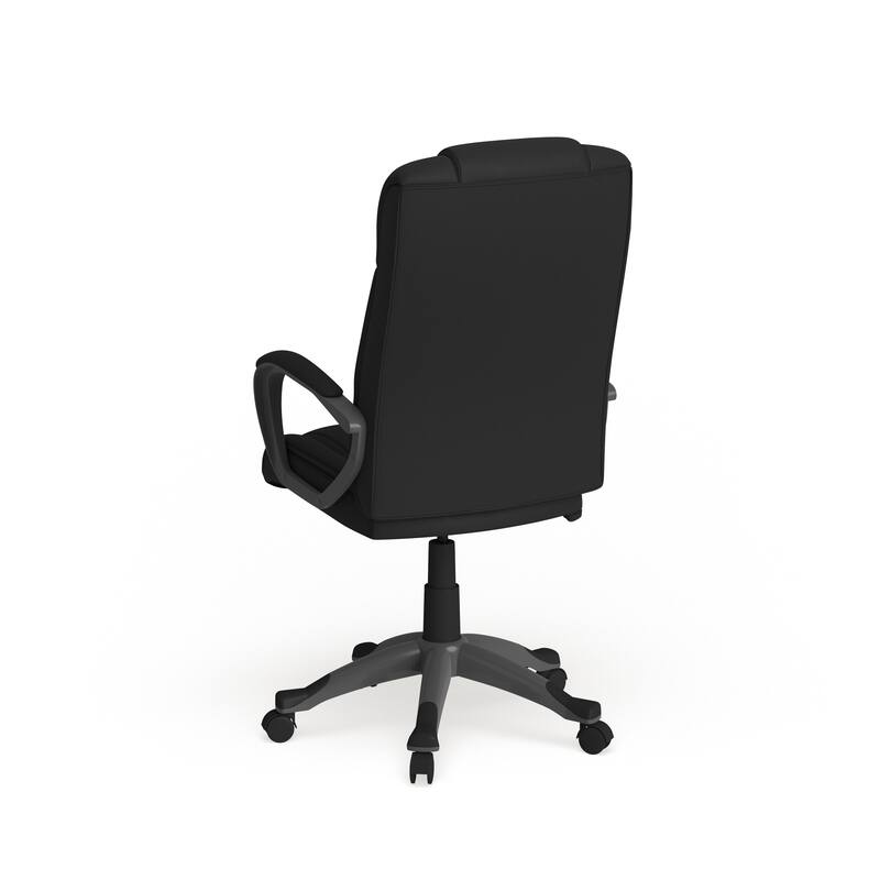 High Back LeatherSoft Executive Swivel Office Chair w/Lip Edge Base & Arms